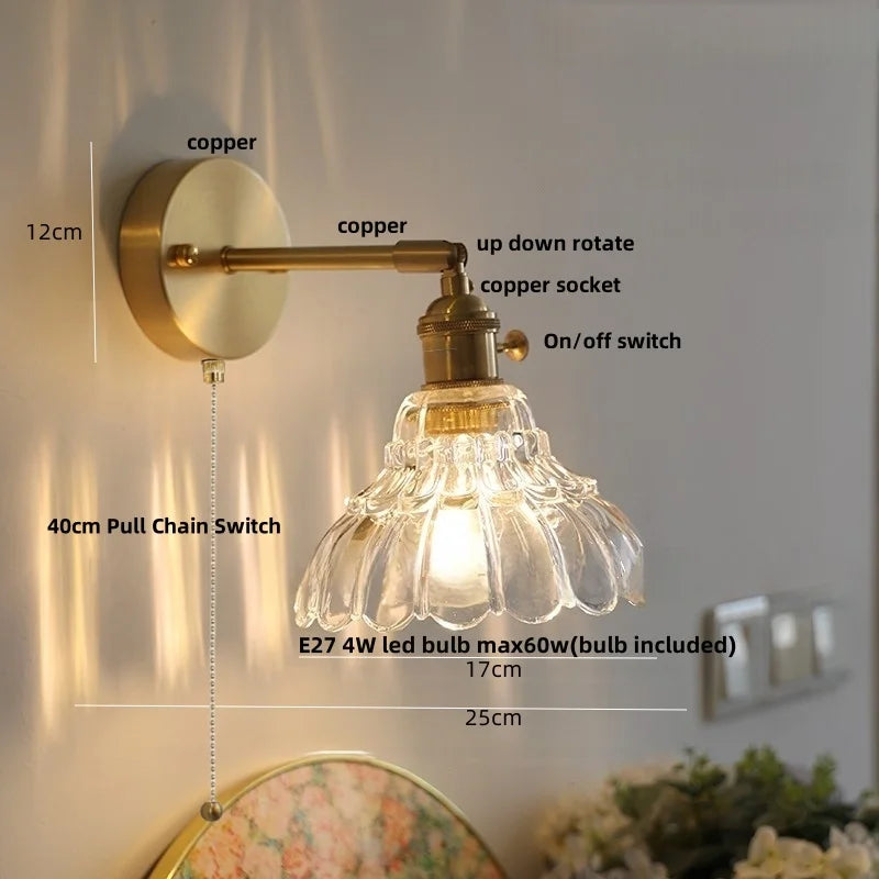 Clear Glass LED Wall Light