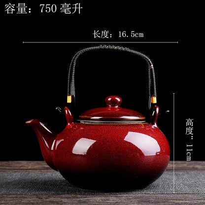 Tianmu Glazed Kiln Chinese Ceramic Teapot