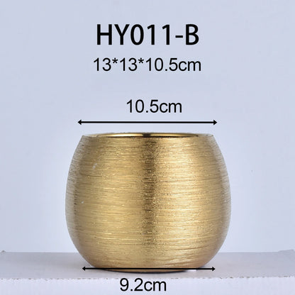 Brushed Golden Flower Pot