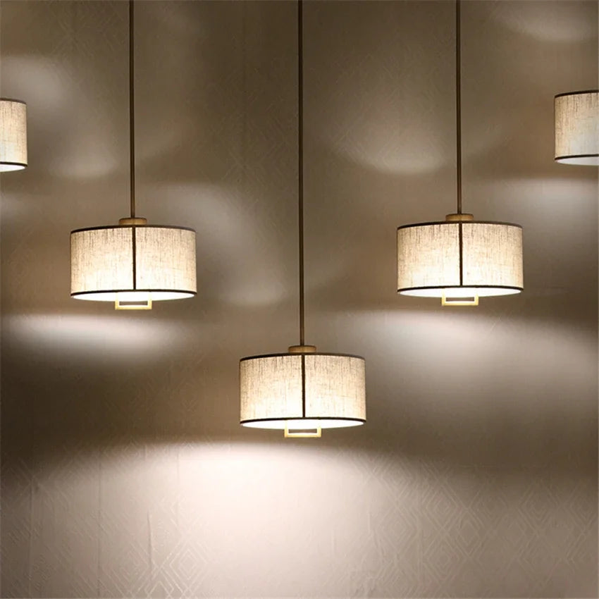 Round Cloth Shade Pendant Light