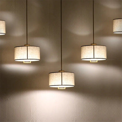 Round Cloth Shade Pendant Light