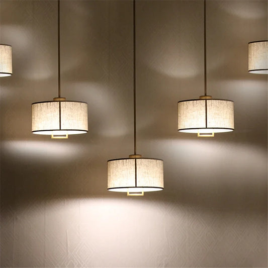Round Cloth Shade Pendant Light