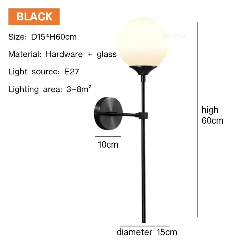 Modern Ball Glass Sconce