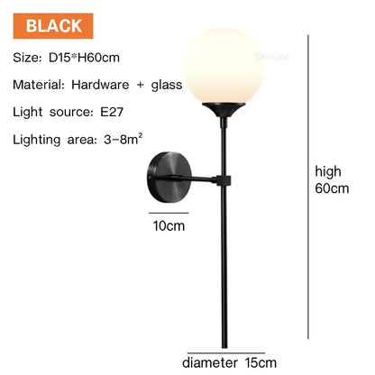 Modern Ball Glass Sconce