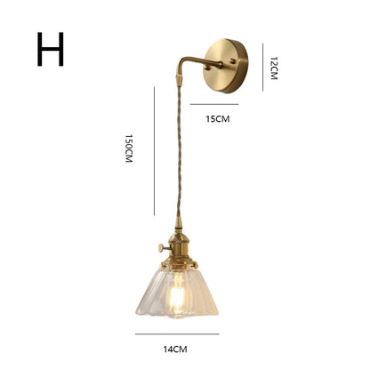 Retro Flower Style Glass Wall Lamp