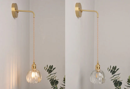 Retro Flower Style Glass Wall Lamp