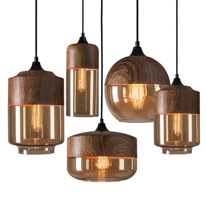 Vintage Wood Pendant Light