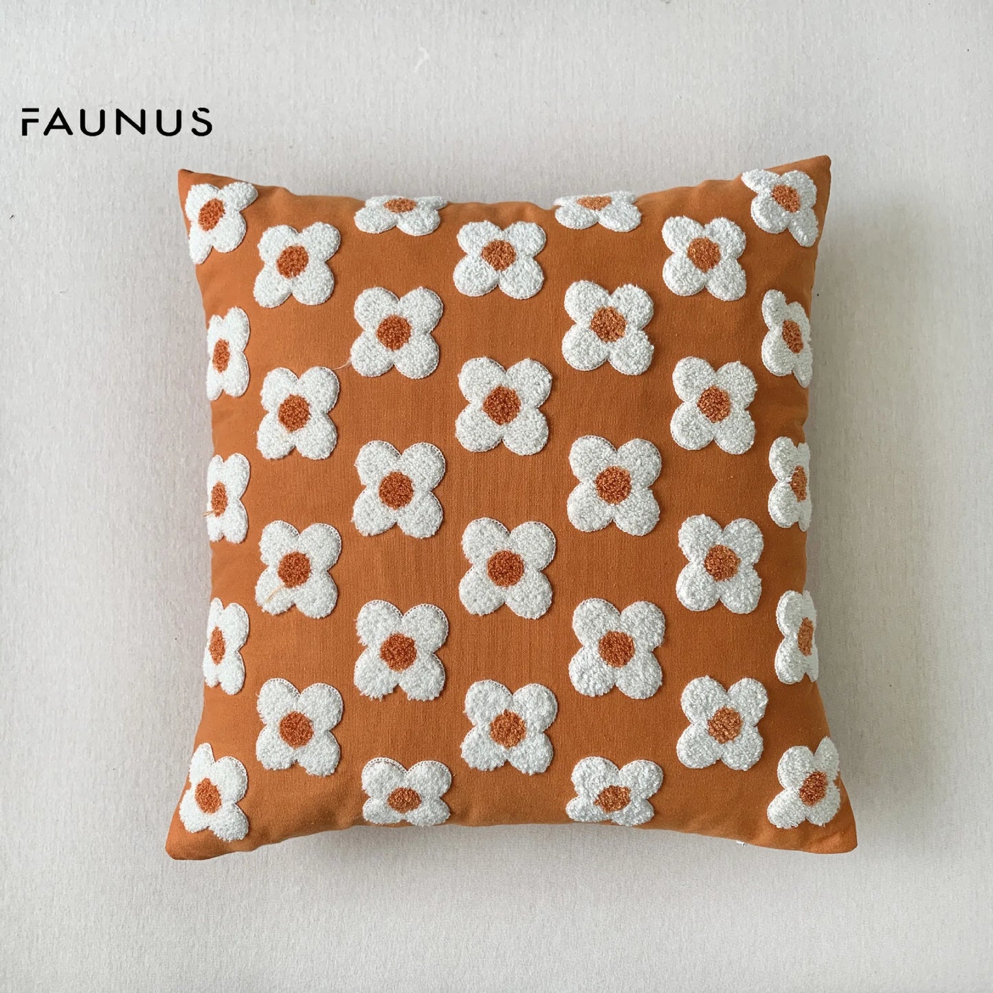 Daisy Embroidery Throw Pillow Covers