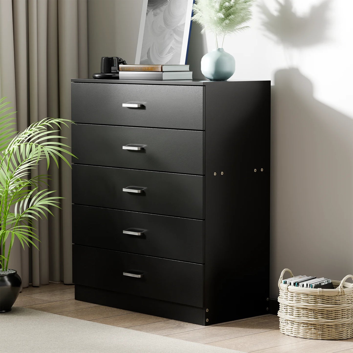 5 Drawer Wood Cabinet Dresser