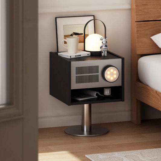 Hanging Light Black Nightstand