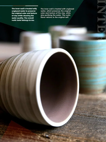 Hand-Painted Crackle Glaze Stoneware Mug