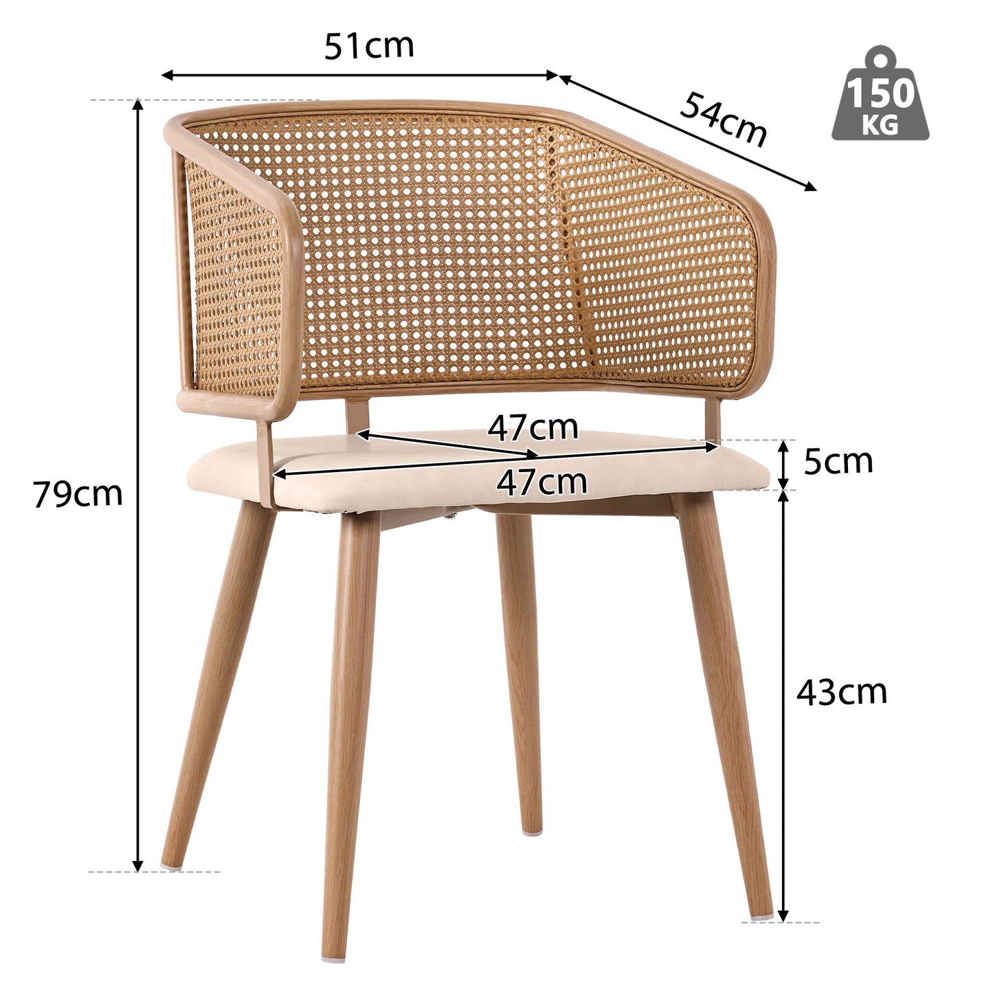 Modern Rattan Backrests Chair