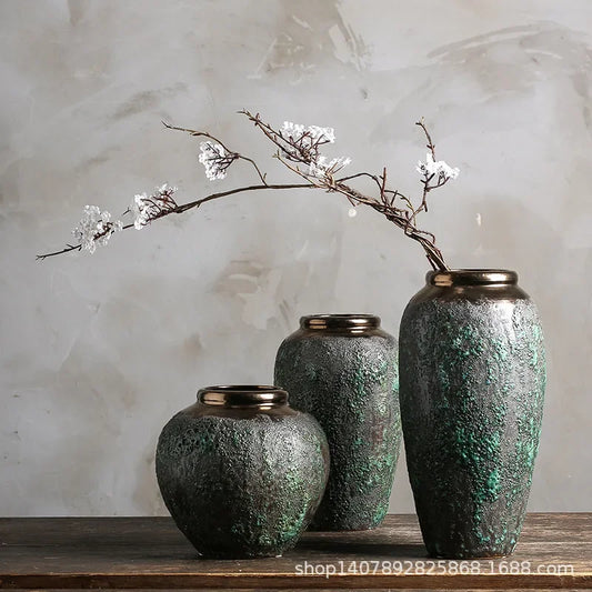 Vintage Distressed Ceramic Vase