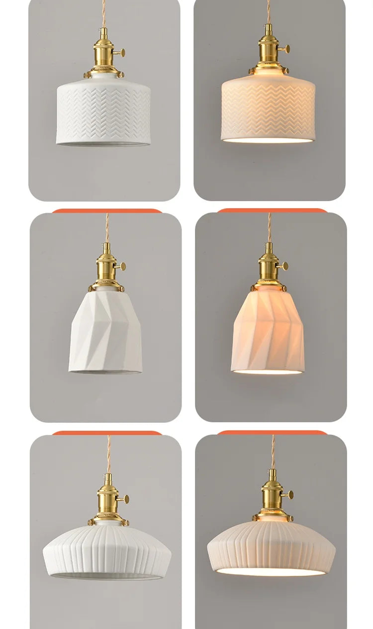 White Ceramic Pendant Light