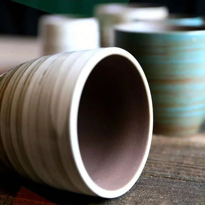 Hand-Painted Crackle Glaze Stoneware Mug