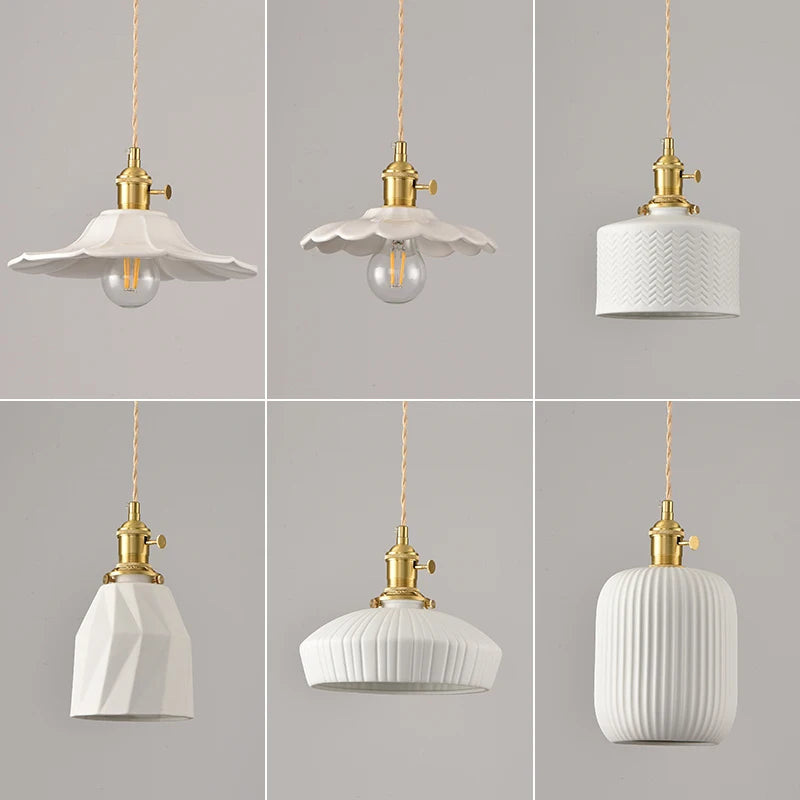 White Ceramic Pendant Light