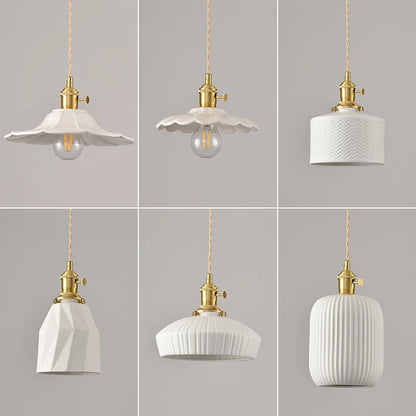 White Ceramic Pendant Light