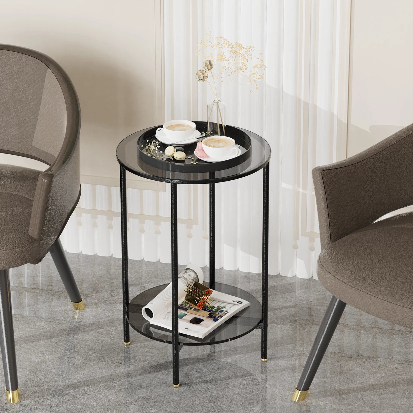 2-Tier Glass Coffee Table