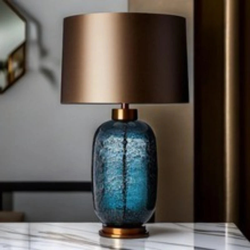 SANDYHA Blue Glass Desk Lamp