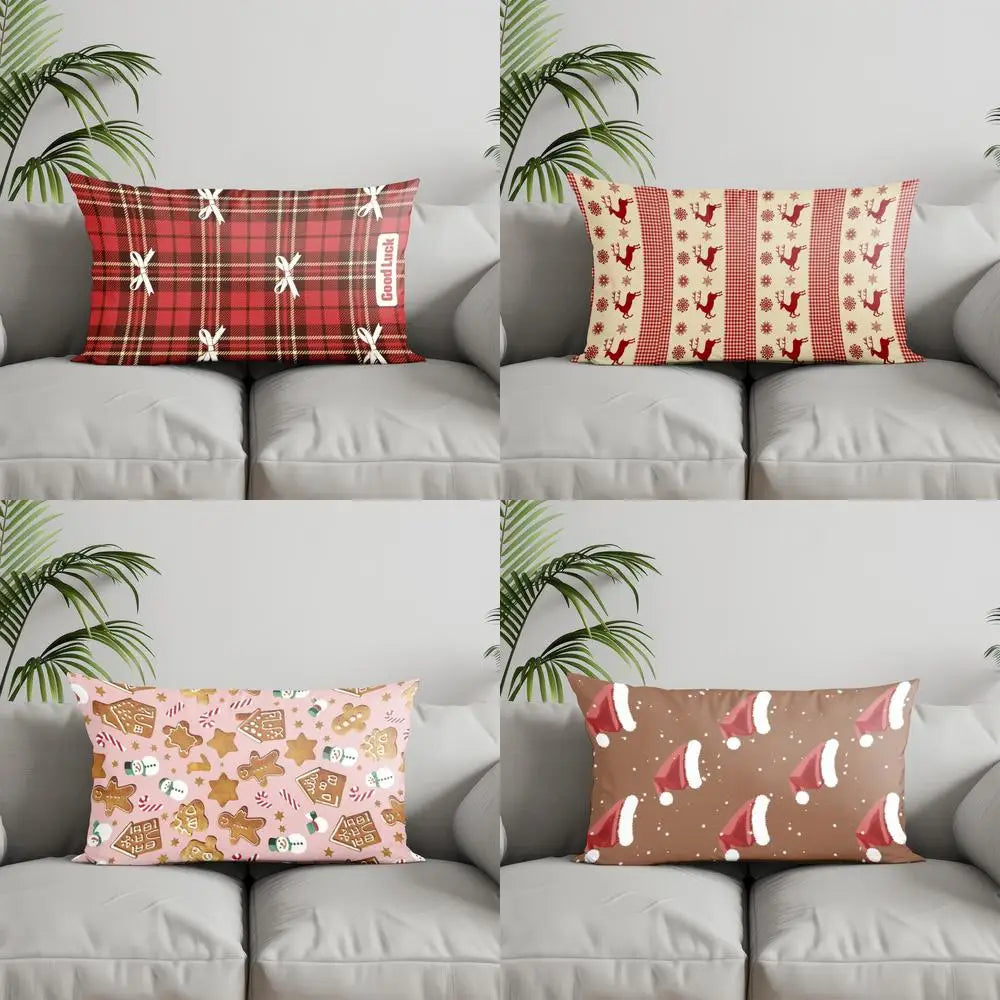 Red Plaid Pillow Cover