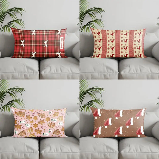 Red Plaid Pillow Cover