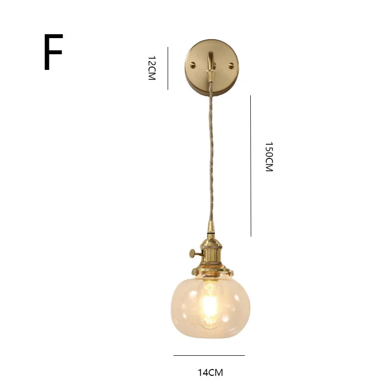 Retro Flower Style Glass Wall Lamp