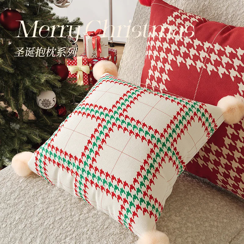 Christmas Dutch Velvet Sofa Pillow Cover