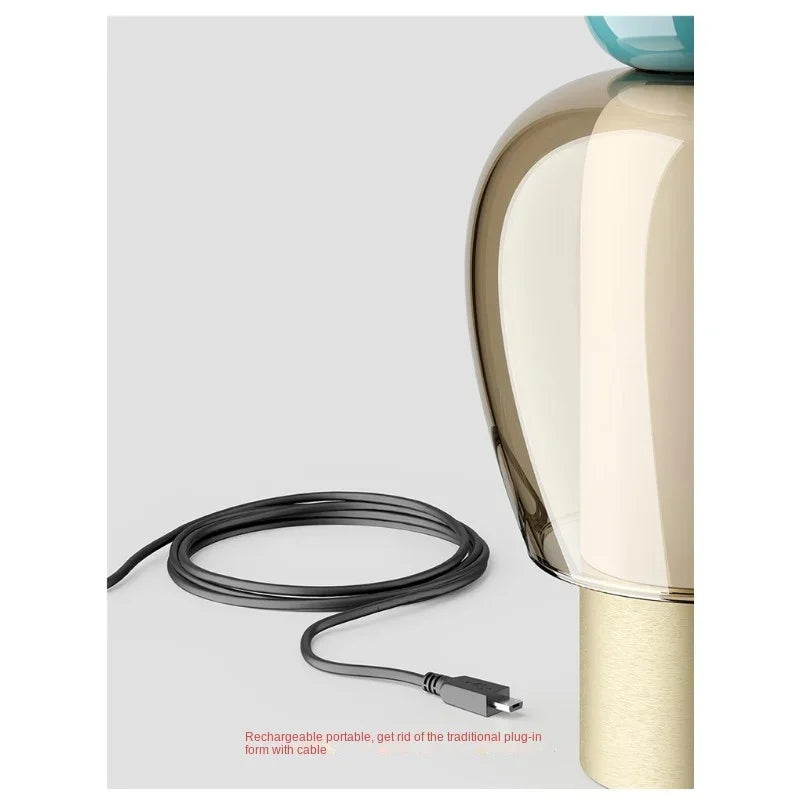 Danish Glass Desk Lamp