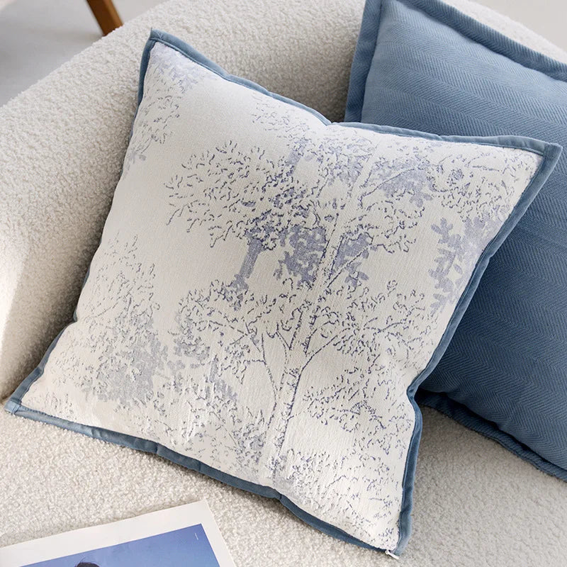 Blue Flower Throw Pillow