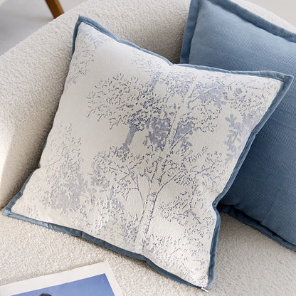 Blue Flower Throw Pillow