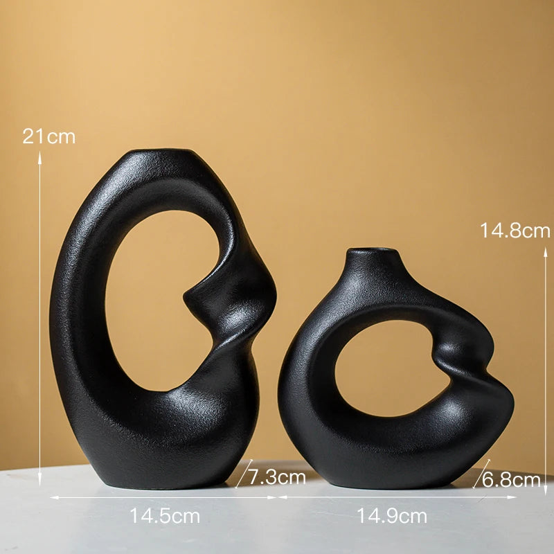 CAPIRON Ceramic Matte Vase Set of 2