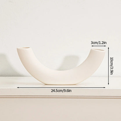 White Ceramic  Decorative Vase