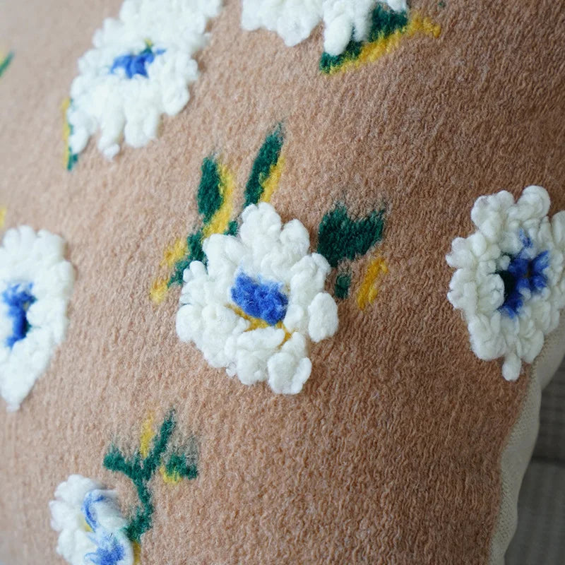 Pastoral Style Camellia Throw Pillow Cover