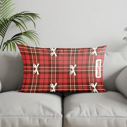Red Plaid Pillow Cover