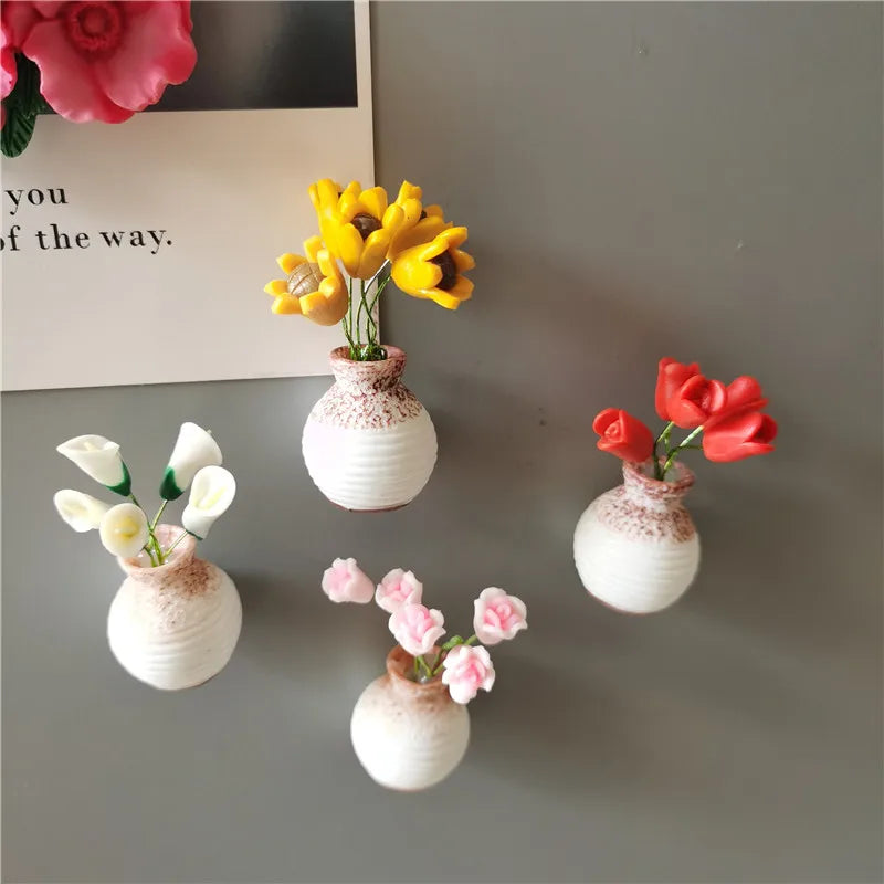 Mini Floral Vase Fridge Stickers