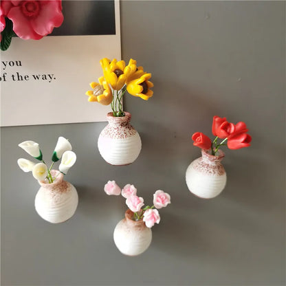 Mini Floral Vase Fridge Stickers