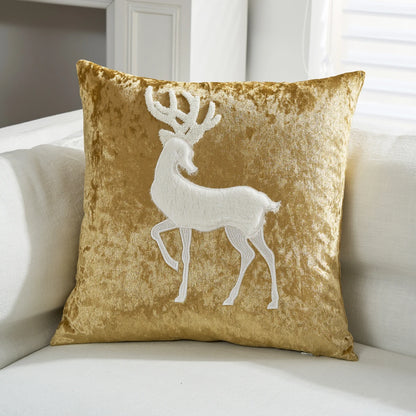 Christmas Gold Throw Pillow Cover