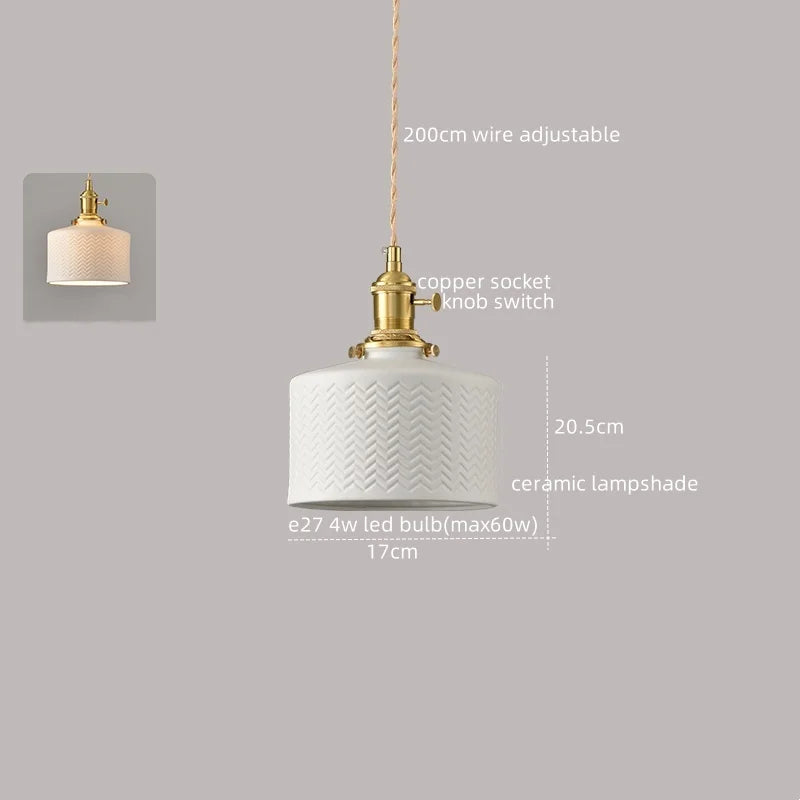 White Ceramic Pendant Light