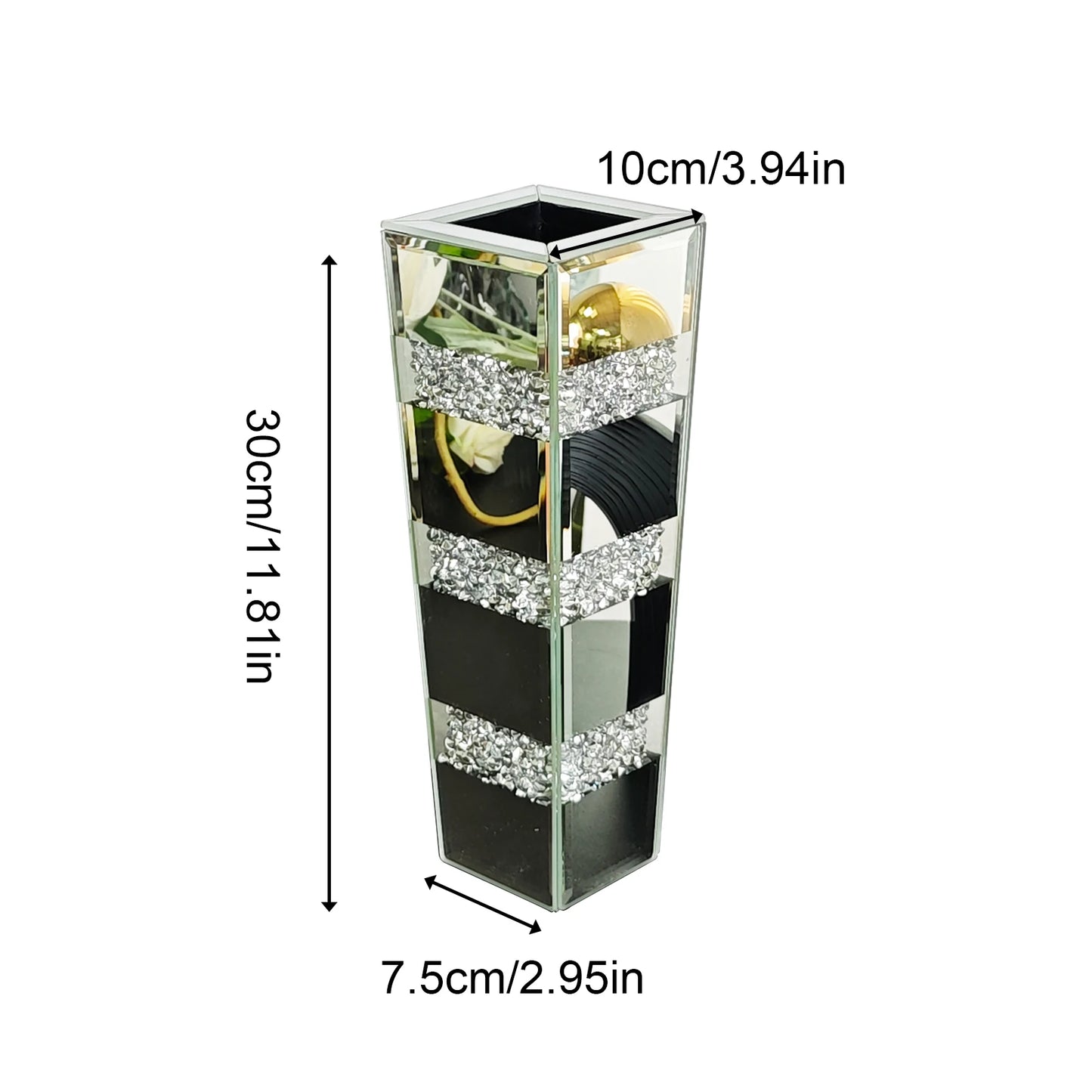 Crushed Diamond Glass Vase