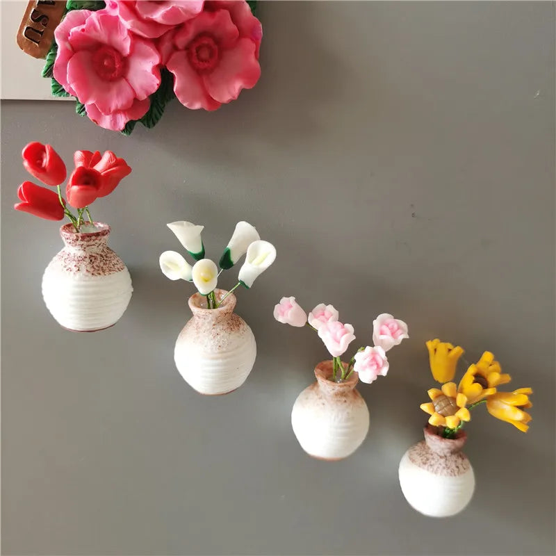 Mini Floral Vase Fridge Stickers
