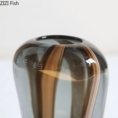 Colored Striped Glass Vase