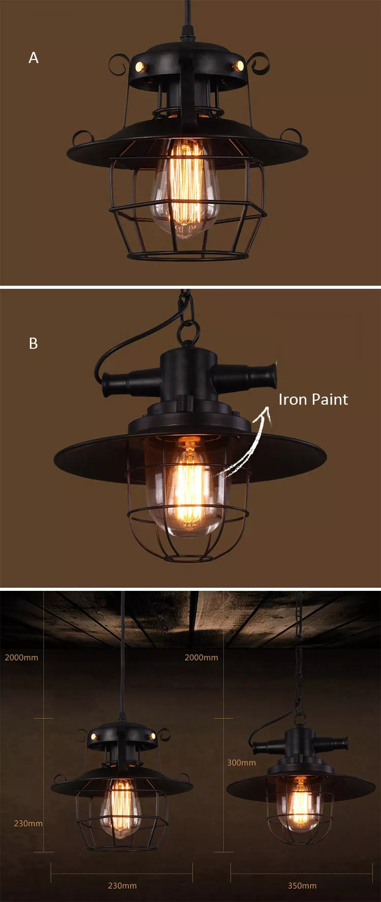 Industrial Style Pendant Light