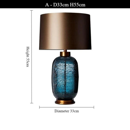 SANDYHA Blue Glass Desk Lamp