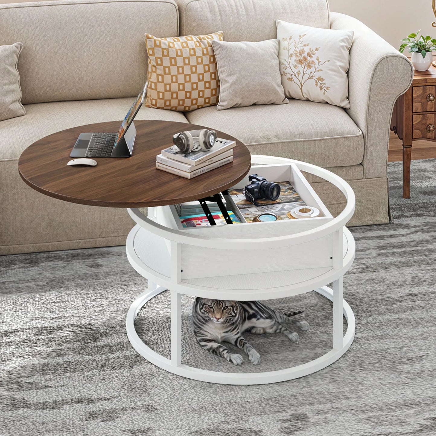 Round Lift Top Coffee Table
