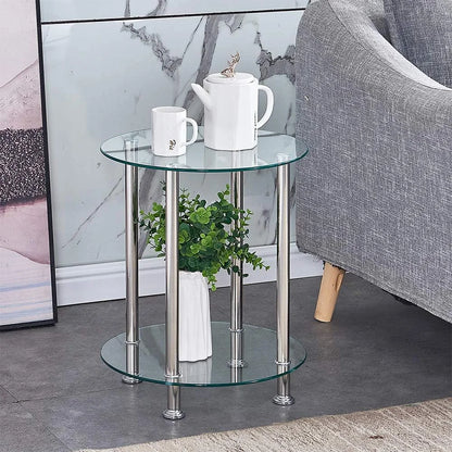 2-Tier Square/Round End Table