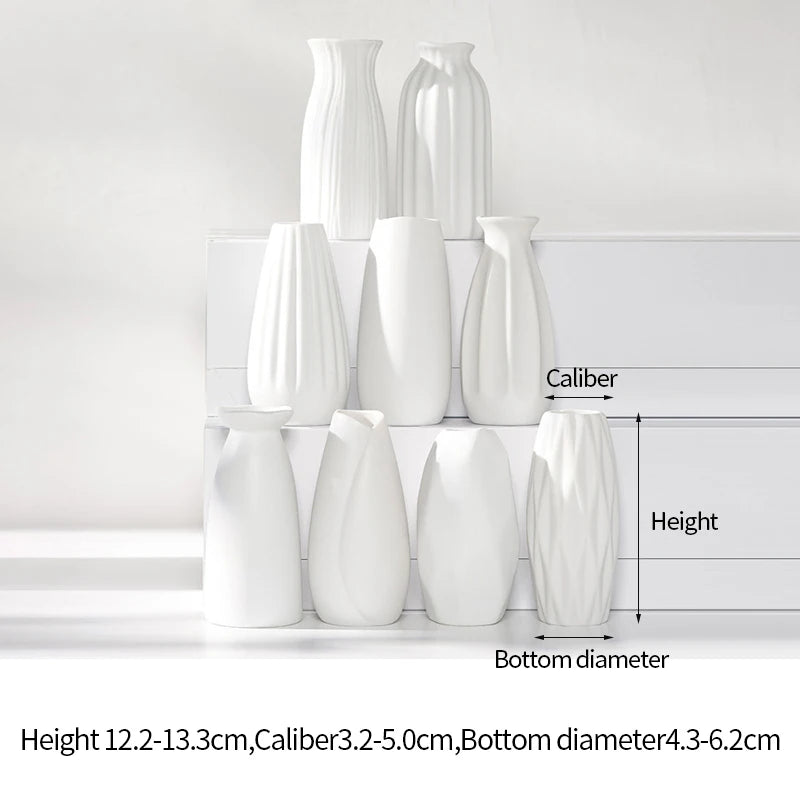 White Vase Mini Flower Pot