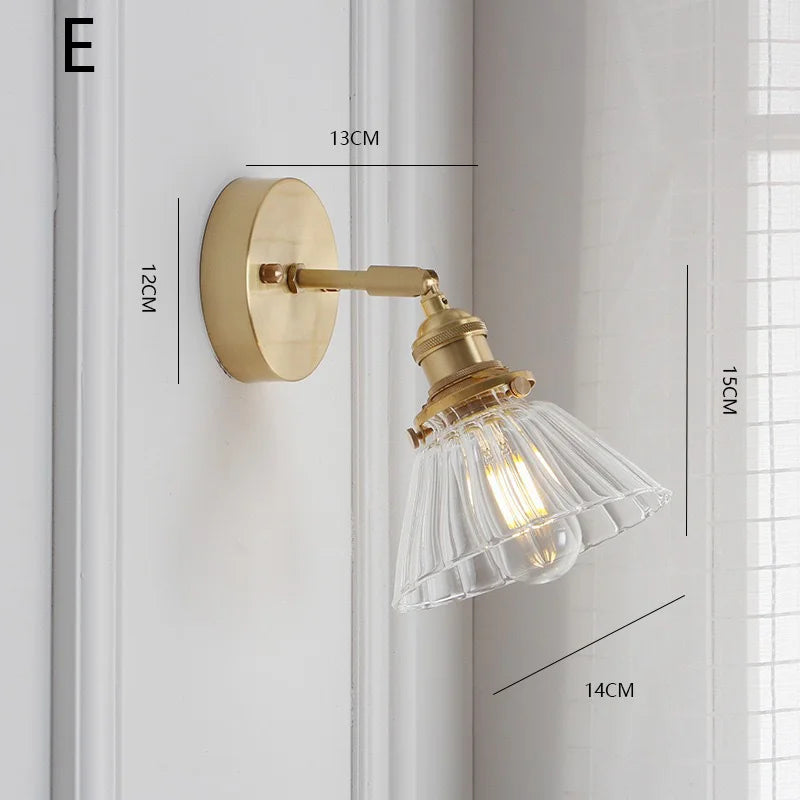 Retro Flower Style Glass Wall Lamp