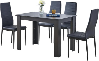 BonChoice 5 Piece Wooden Dining Room Table and Chairs Set