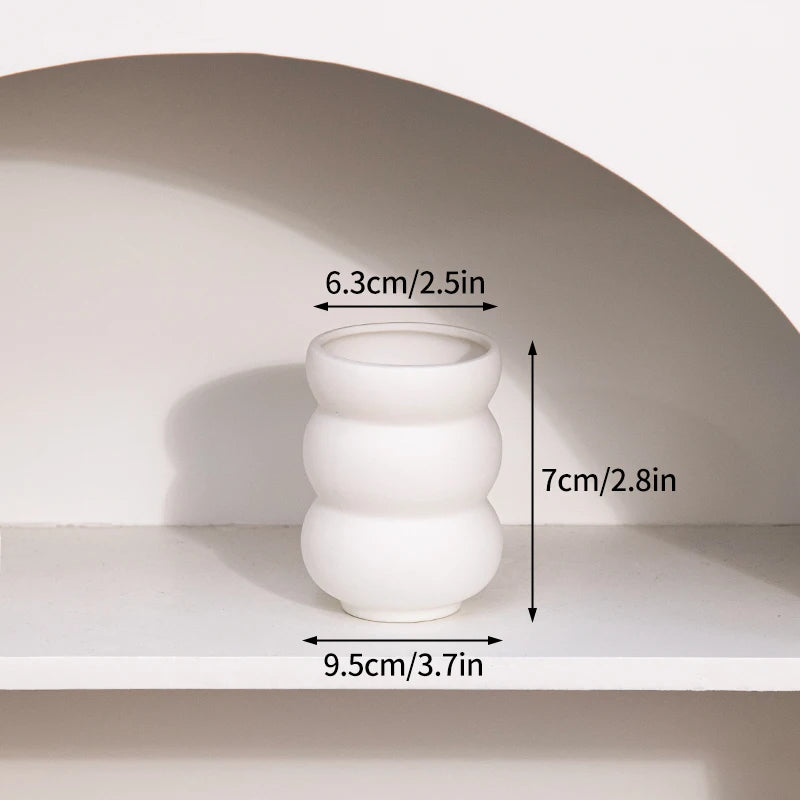 White Ceramic  Decorative Vase