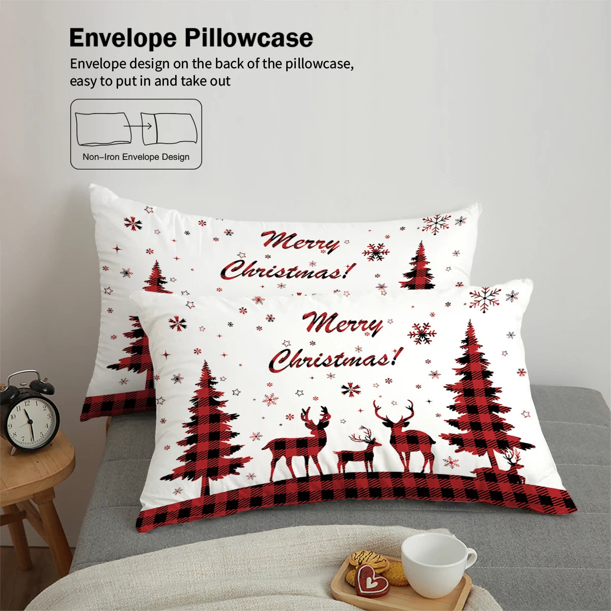 Merry Christmas Themed 3 Pc Bedding Set